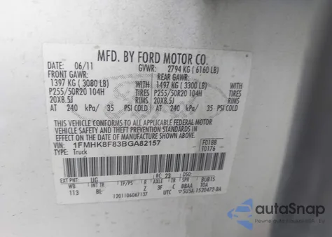 2011 Ford Explorer Limited from USA, damaged, VIN 1FMHK8F83BGA82157